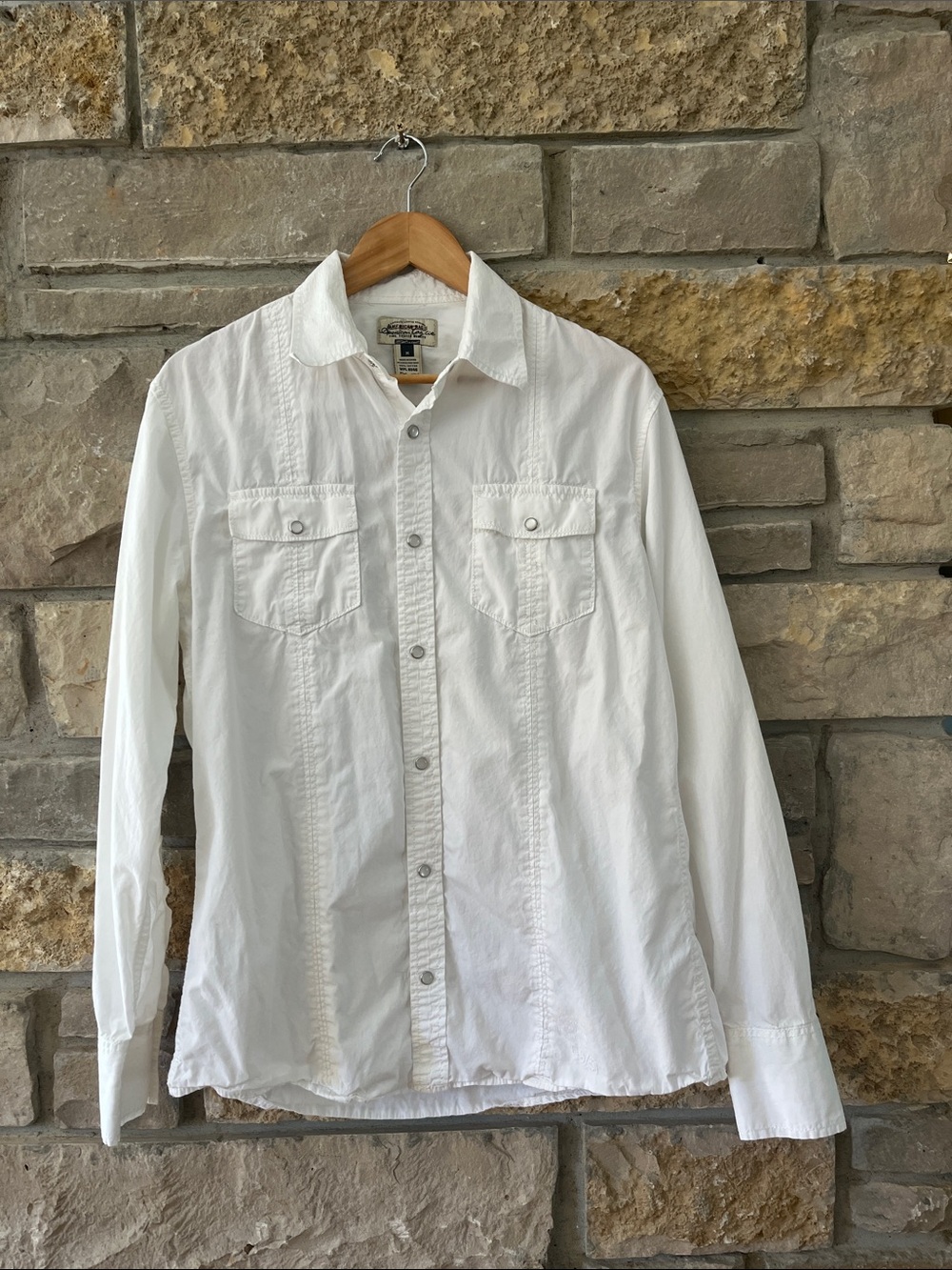 American Rag Classic Casual Men's White Button Down Shirt Size Medium